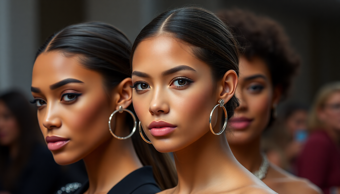 fashion models wearing hoop earrings