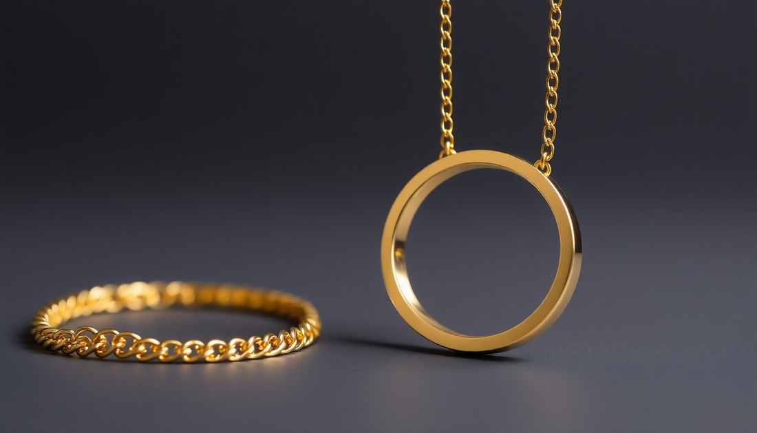 Gold plated and stainless steel jewelry side by side