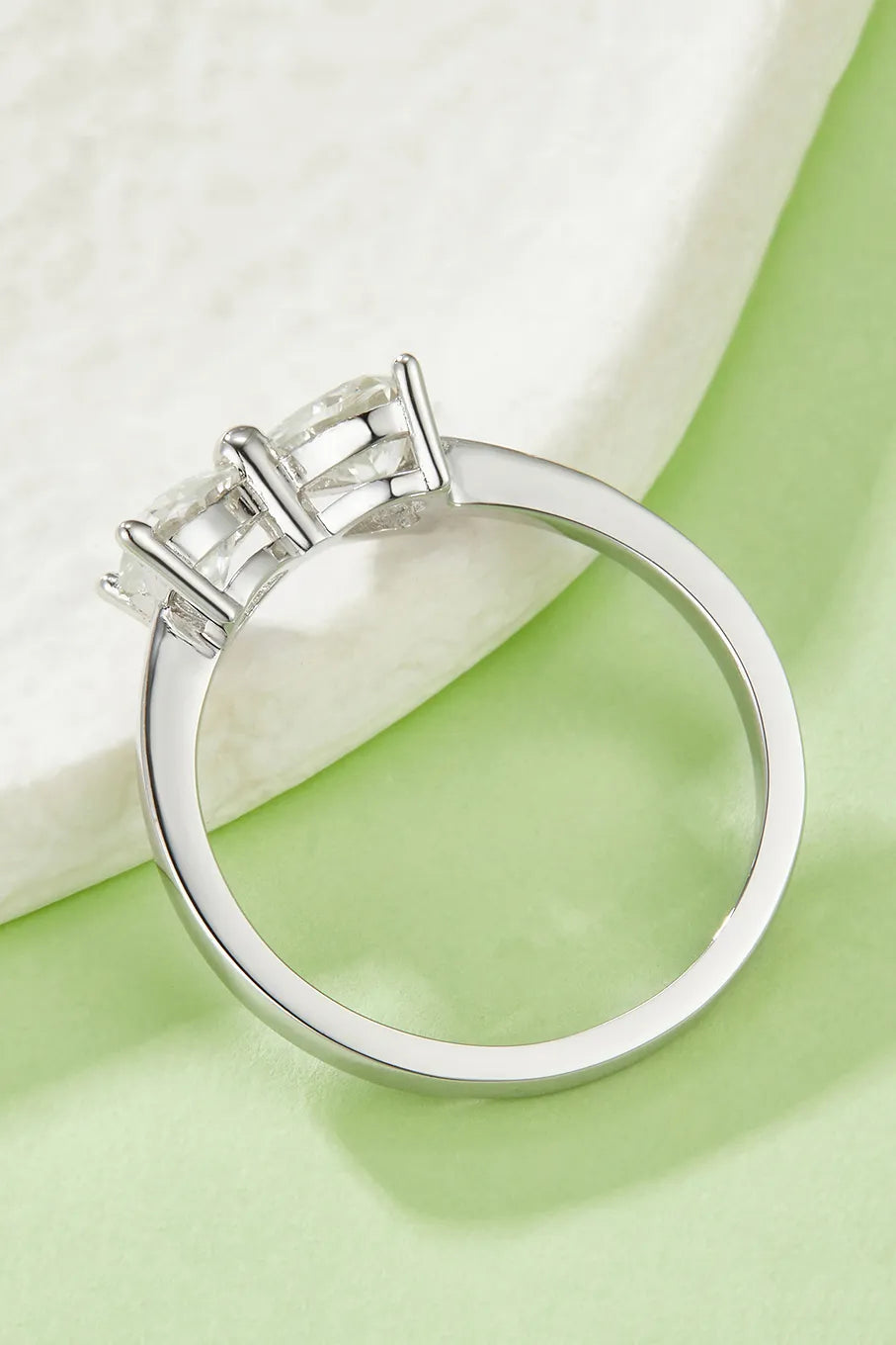 Elegant 1 carat moissanite bow ring in silver with a classic design, perfect for special occasions