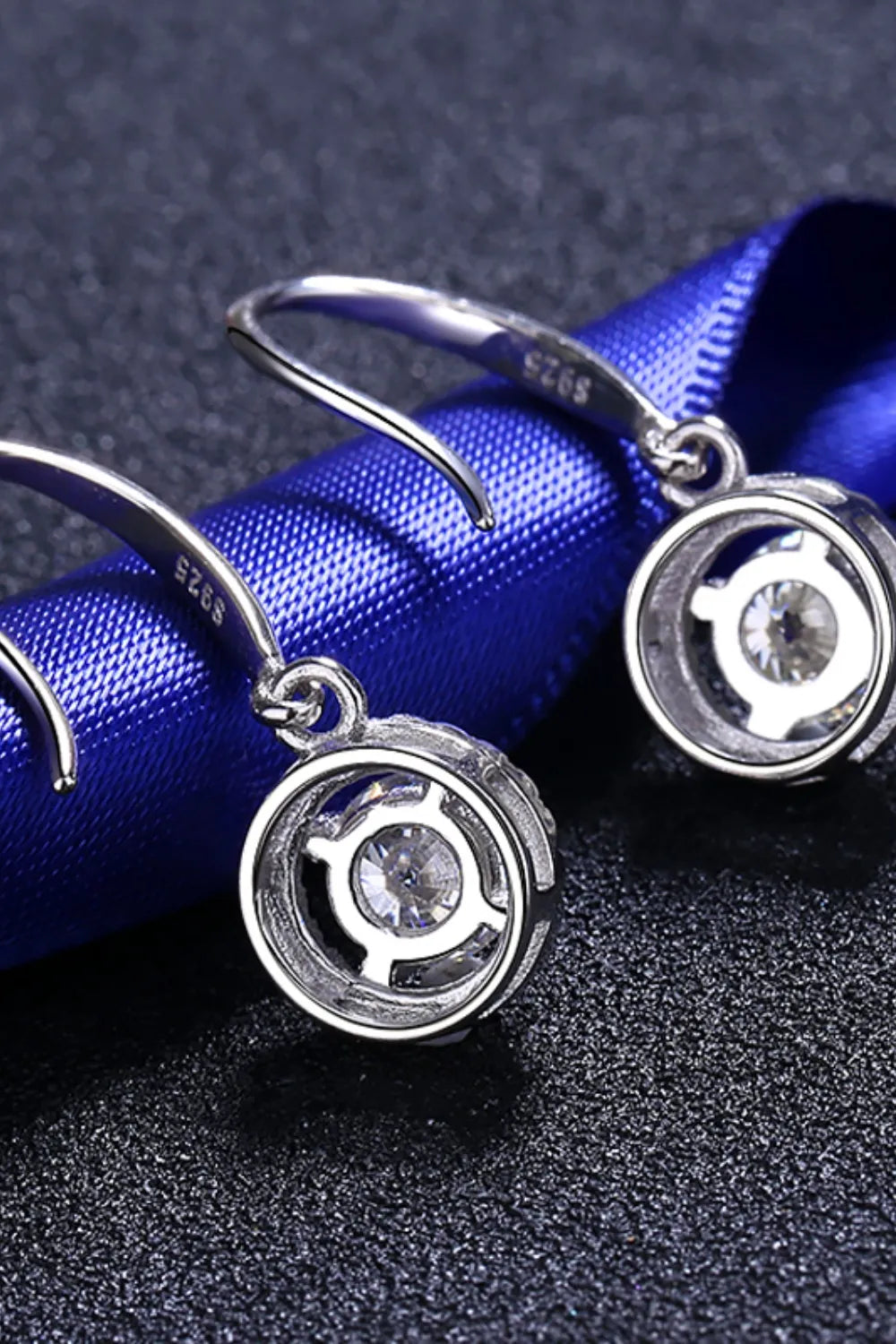 Trendsi 1 carat moissanite drop earrings in sterling silver for elegant style