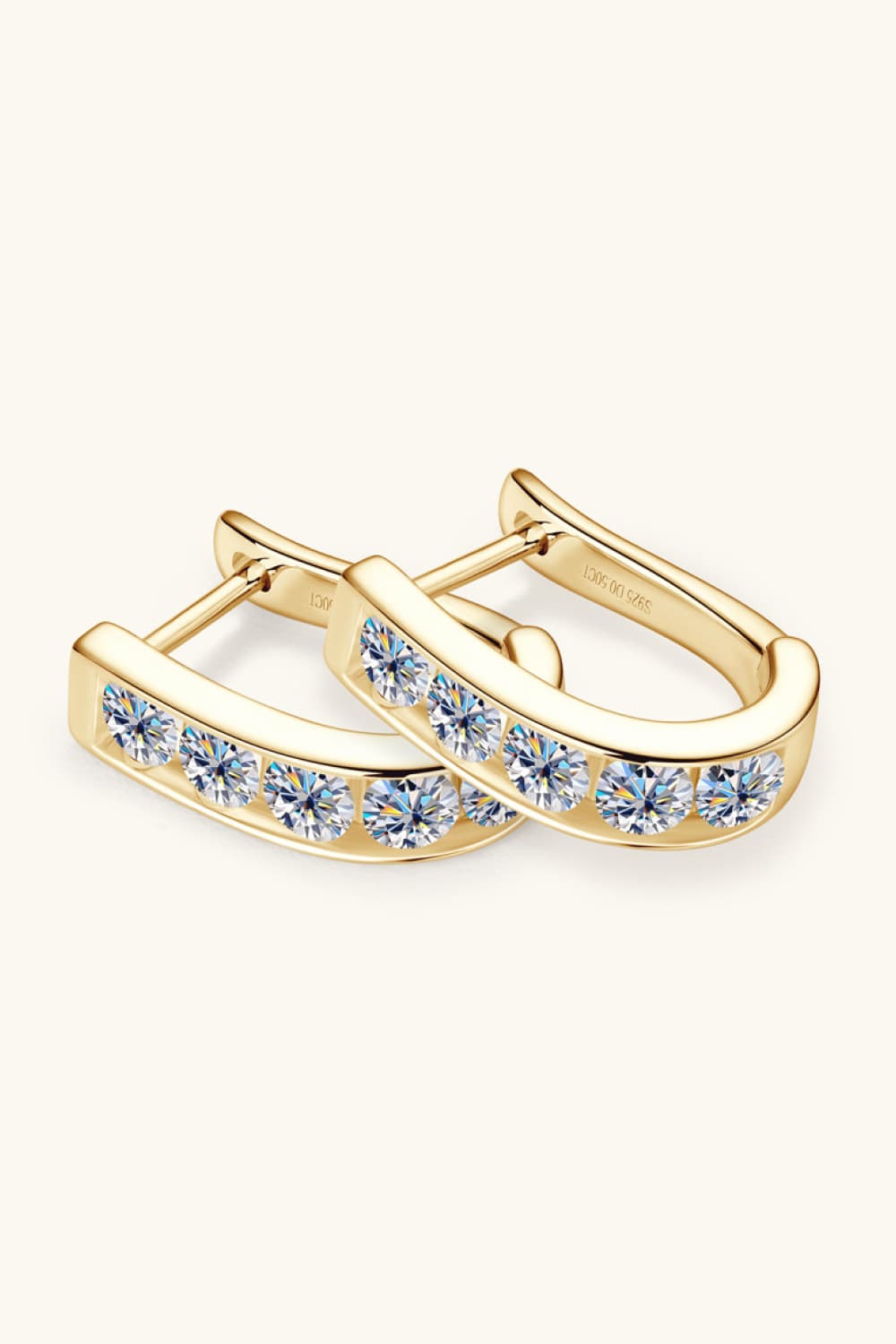 Trendsi 1 Carat Moissanite Earrings in Gold with Sparkling Stones for Elegant Style