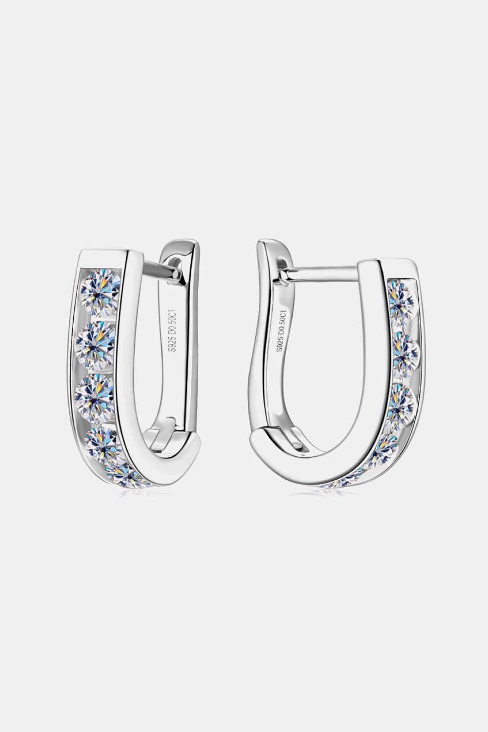 Trendsi 1 Carat Moissanite Earrings in Silver with Sparkling Stones for Elegant Style