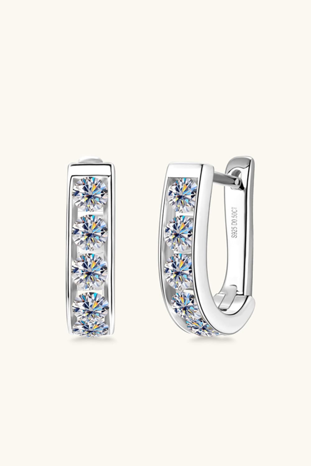 Trendsi 1 Carat Moissanite Earrings in Silver with Sparkling Gemstones for Elegant Styling