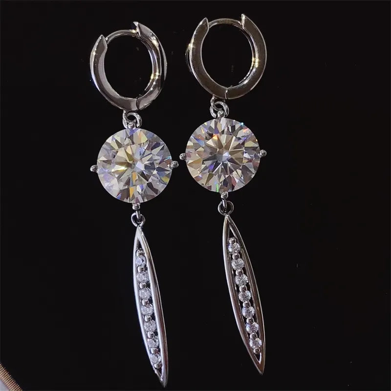 Trendsi 10 carat drop earrings with sparkling round crystals and elegant design for special occasions