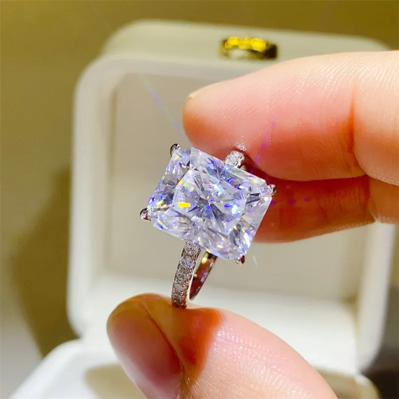 Stunning 5 carat moissanite ring in a halo setting, showcasing brilliant sparkle and clarity