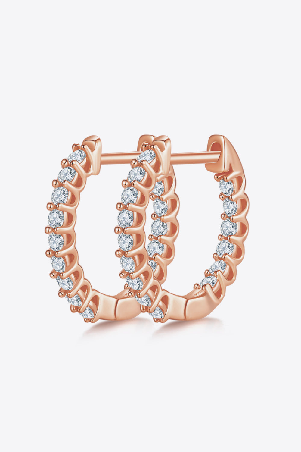 Trendsi rose gold 925 silver moissanite hoops with sparkling gemstones for elegant style