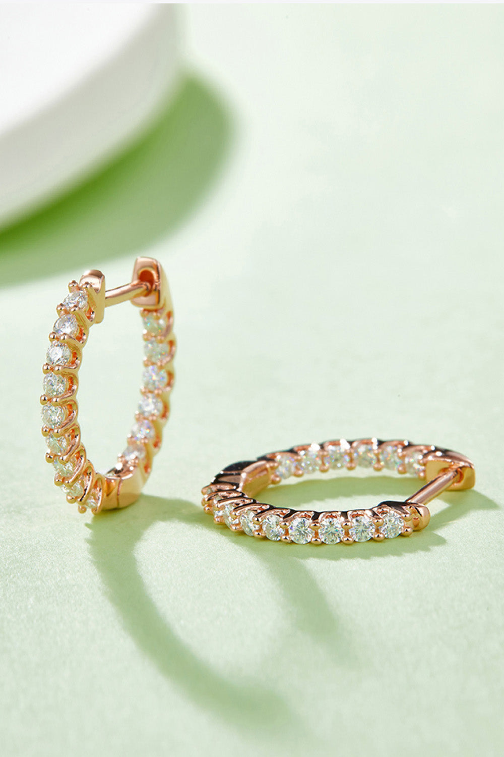 Trendsi 925 silver moissanite hoops with sparkling stones for elegant everyday wear