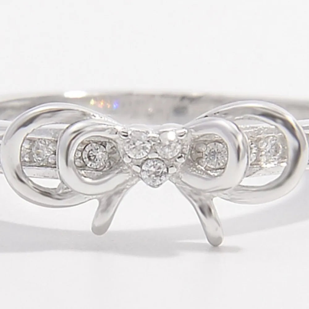 925 sterling silver bow ring featuring sparkling stones for a stylish and elegant look