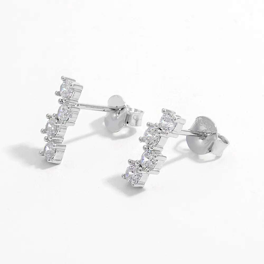 Trendsi 925 sterling silver earrings with sparkling cubic zirconia for elegant styling