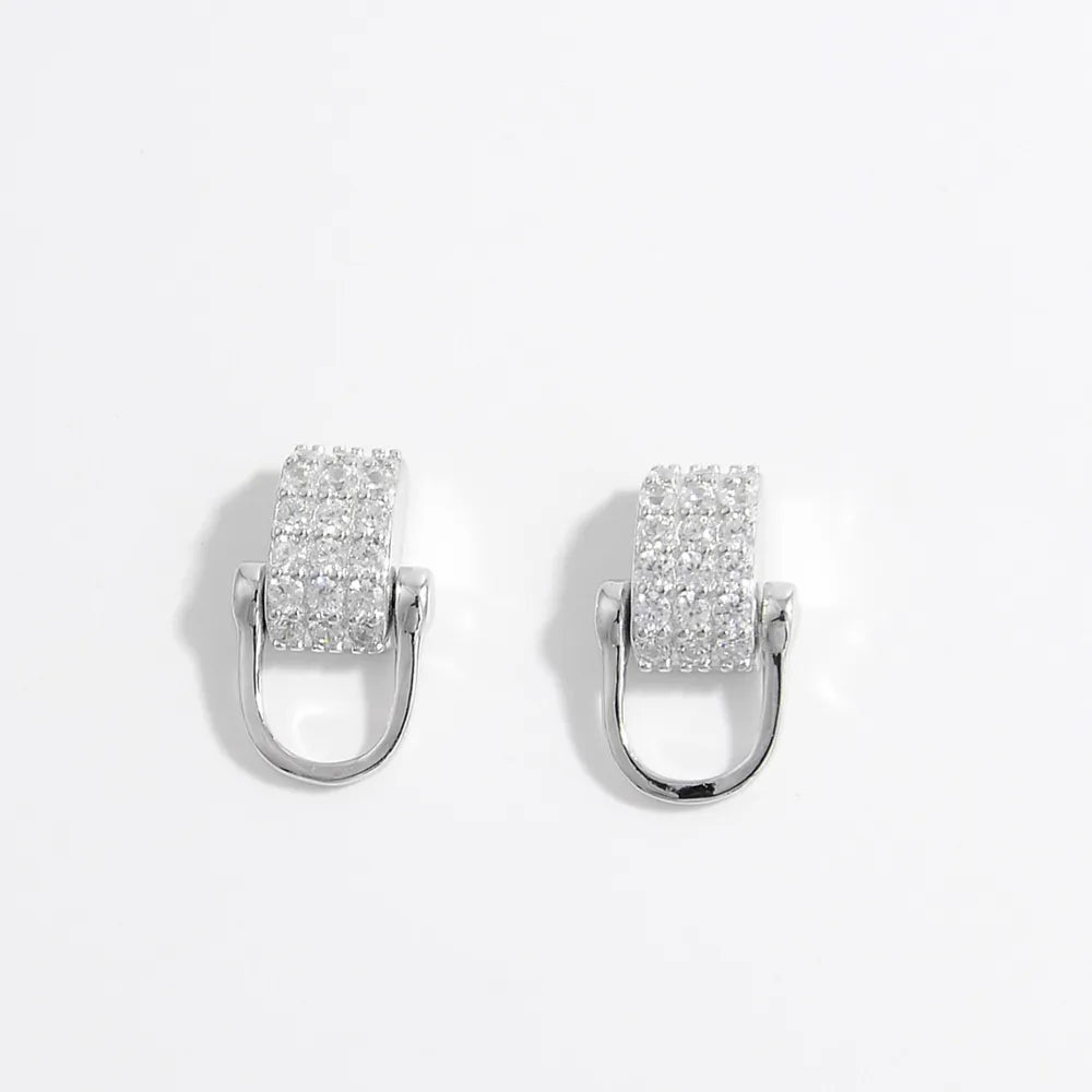 Trendsi 925 sterling silver earrings featuring a sparkling design with a secure locking closure