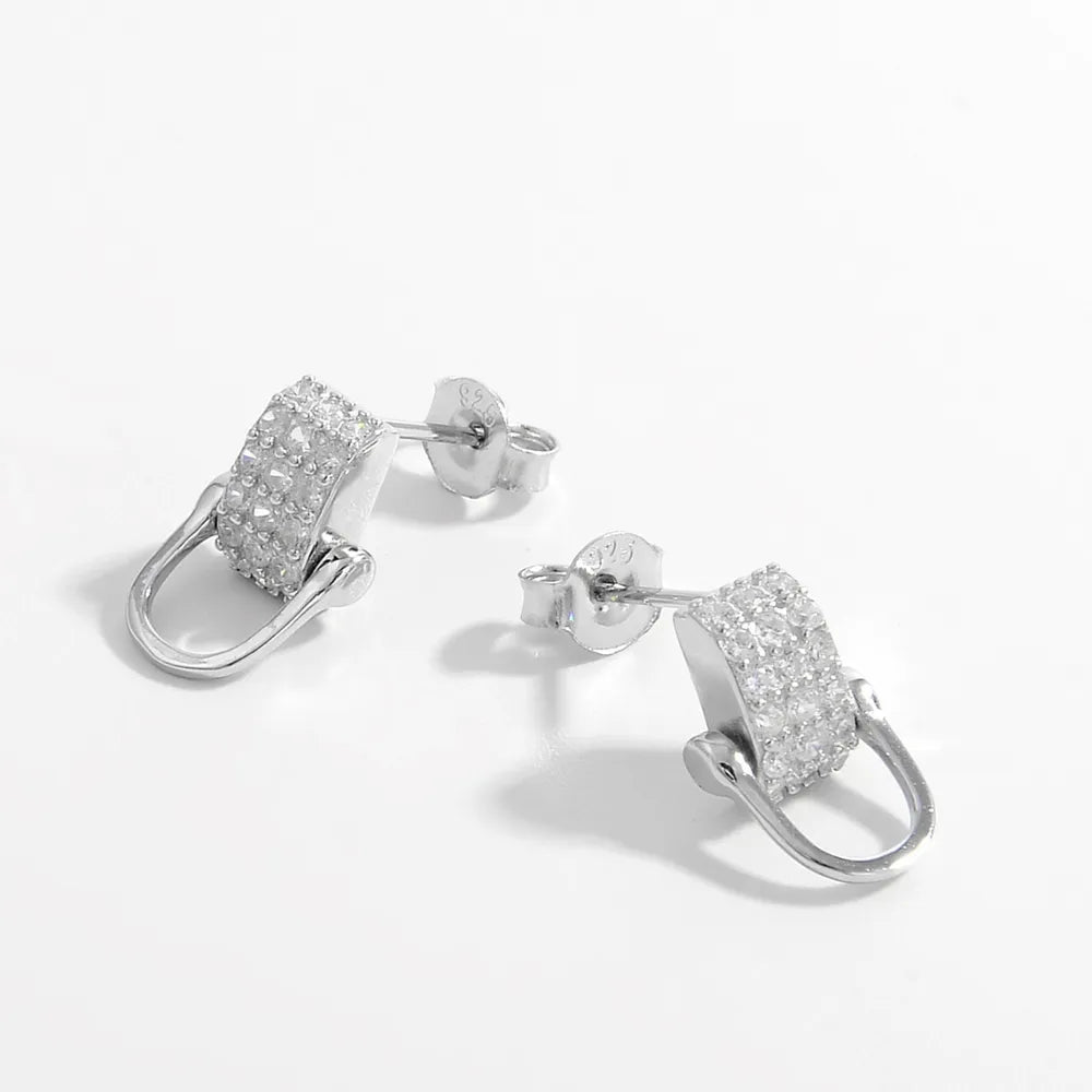 Trendsi 925 sterling silver earrings with sparkling cubic zirconia accents for a glamorous look