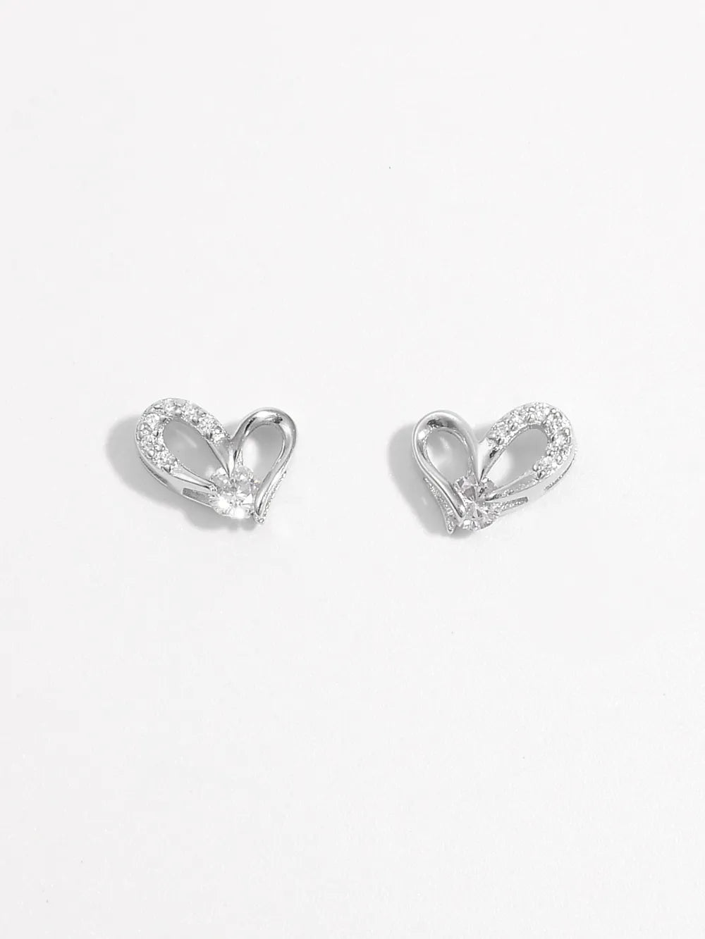 925 sterling silver heart earrings with sparkling details for a classy look