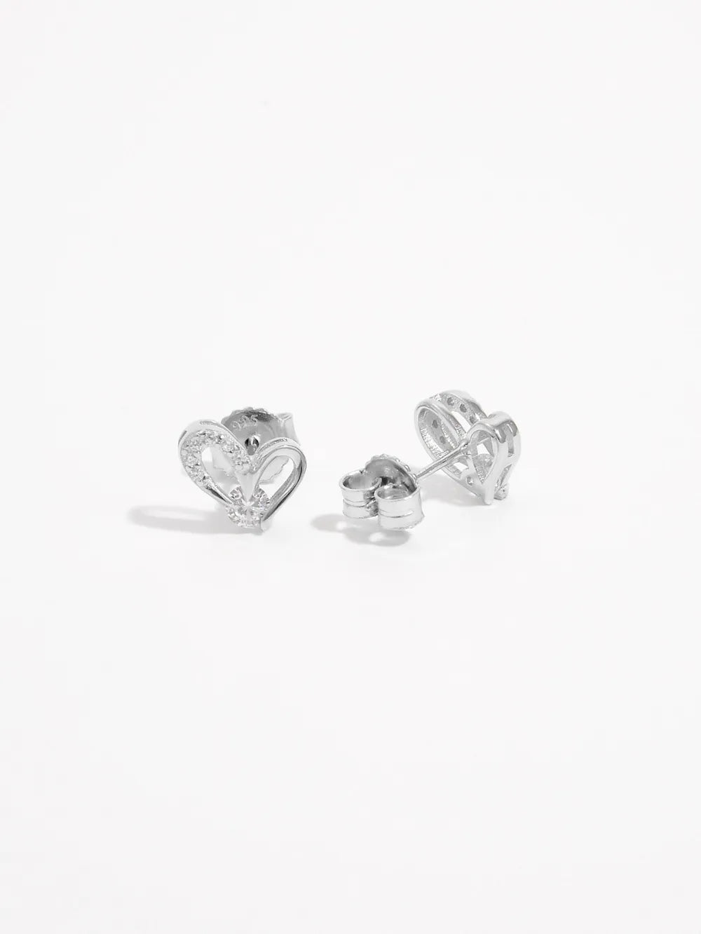 925 sterling silver heart earrings with a stylish design for everyday wear