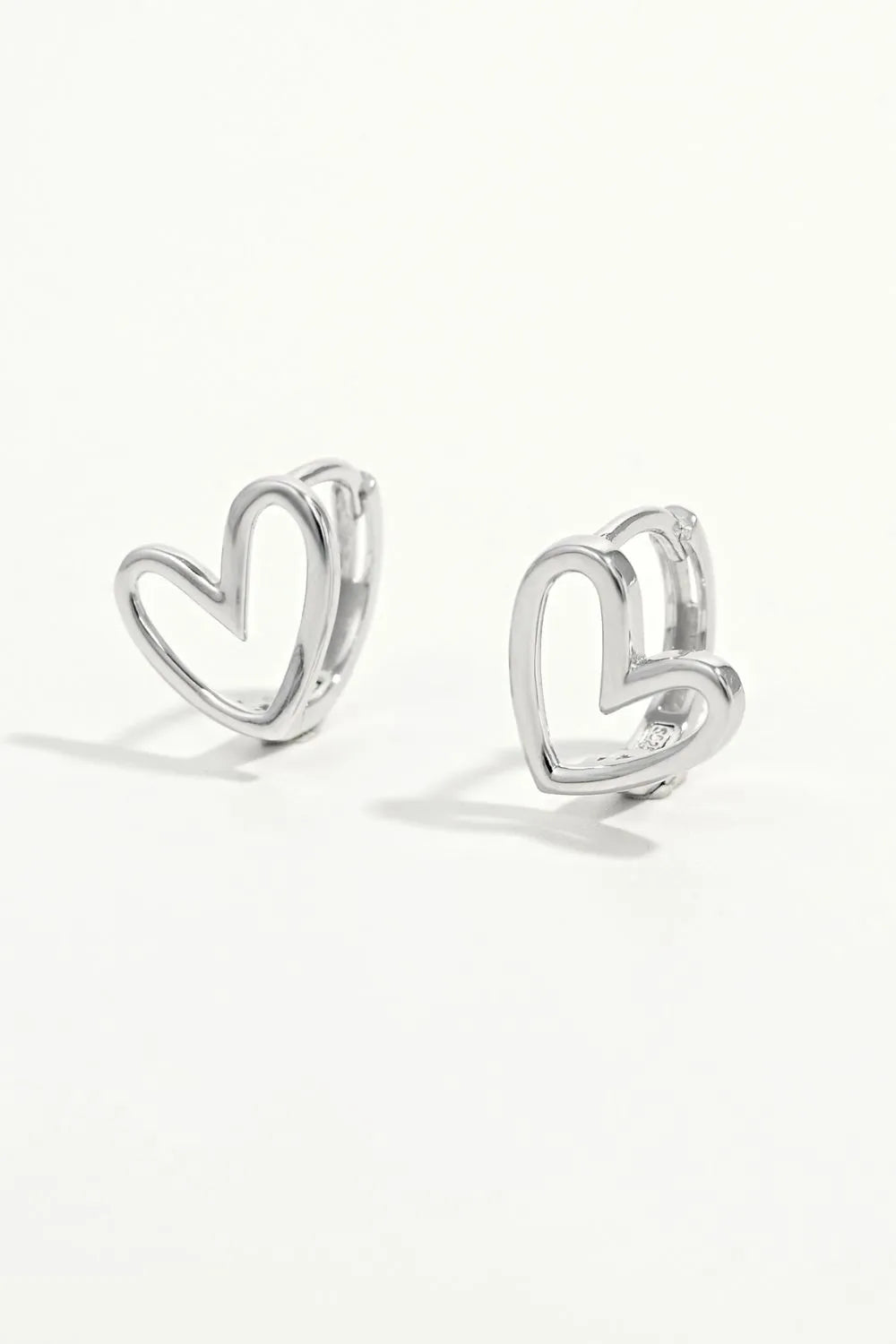 925 sterling silver heart earrings in a stylish heart-shaped design for everyday wear