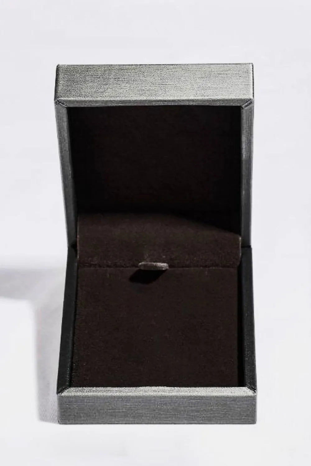 Elegant open jewelry box designed for a 925 sterling silver necklace display.