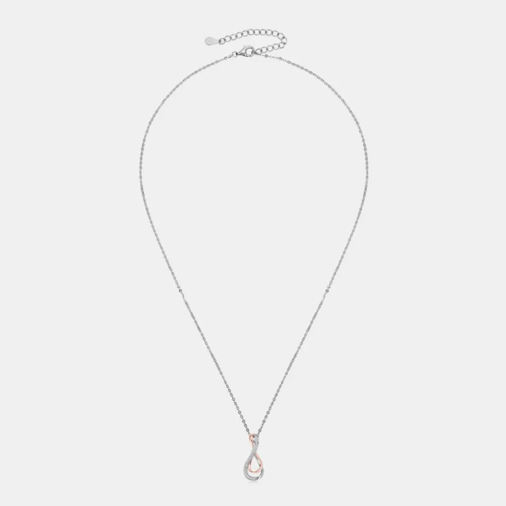 Trendsi elegant infinity necklace for women with a delicate silver chain and stylish pendant