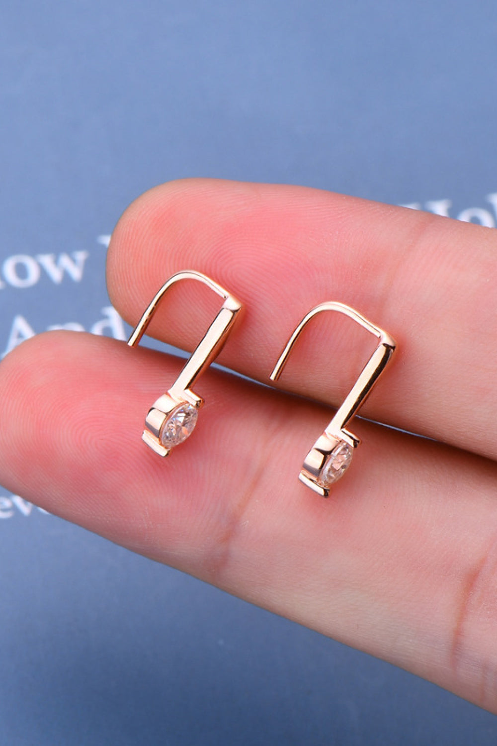 Trendsi elegant moissanite earrings in rose gold setting with a delicate design