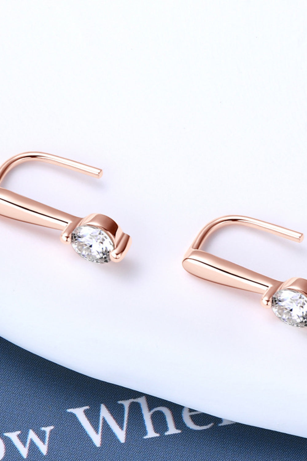 Elegant moissanite earrings in rose gold setting for a sophisticated look