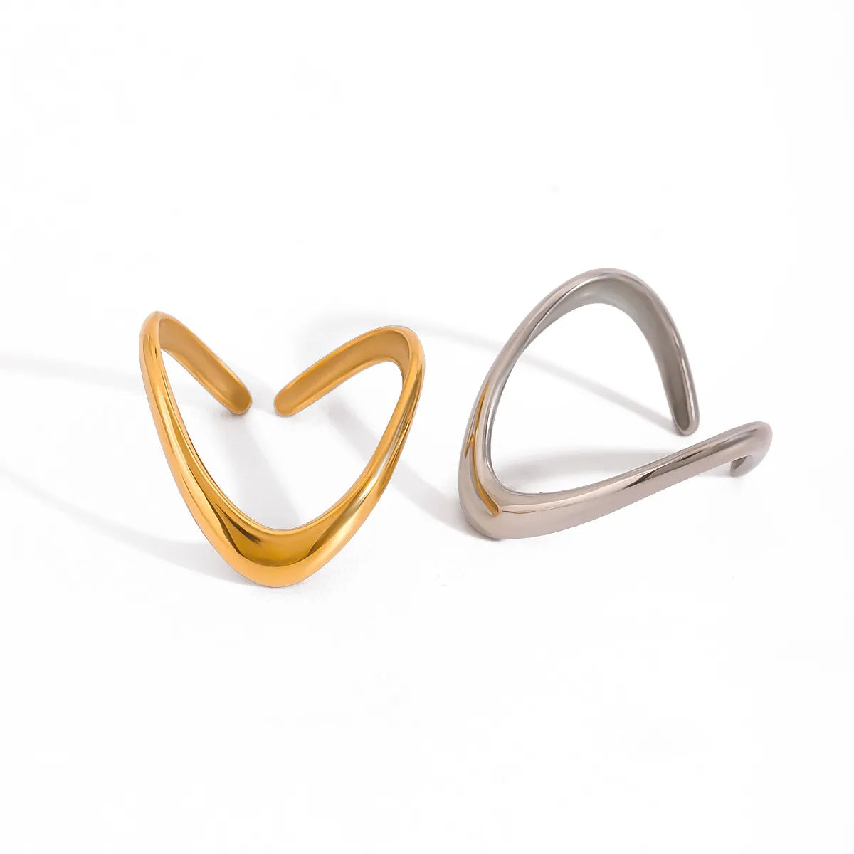 Trendsi gold and silver ring set featuring a modern twisted design perfect for any occasion