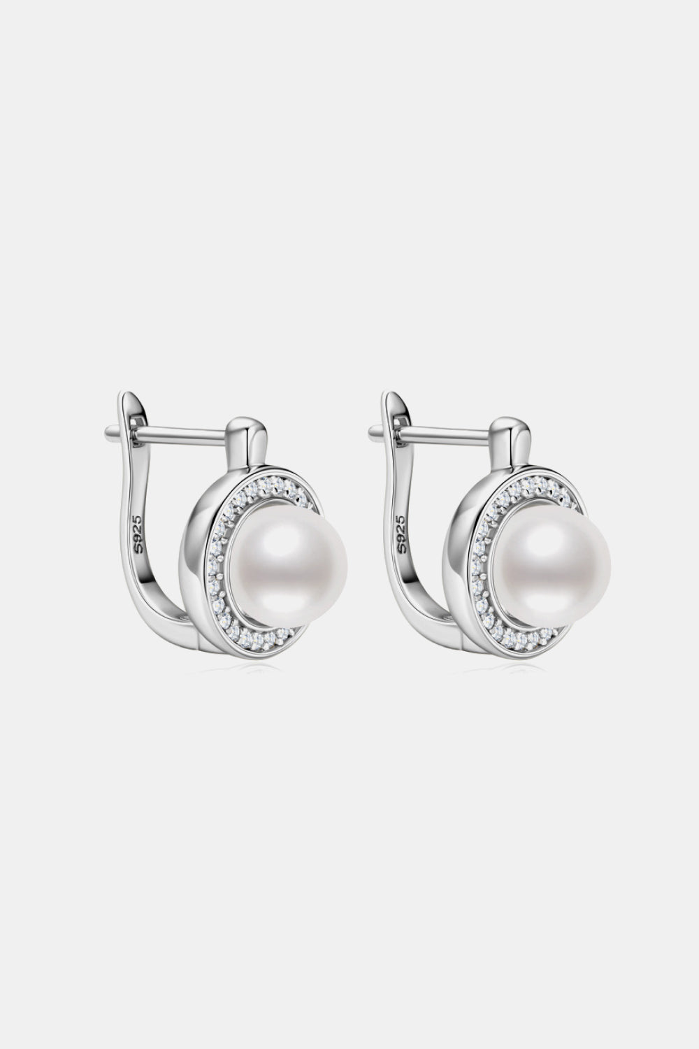 Trendsi Moissanite pearl earrings with elegant design and sparkling accents for a sophisticated look