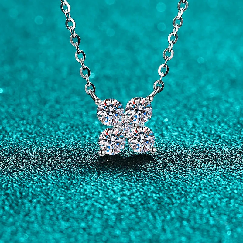 Stunning 1.26 carat moissanite pendant necklace on a delicate chain, perfect for elegant occasions