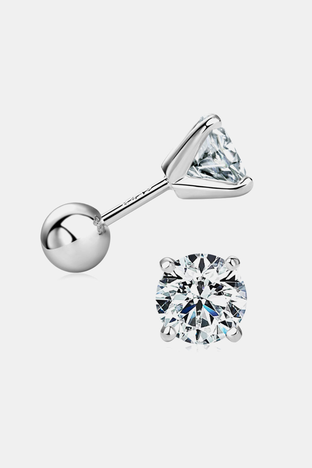 Trendsi moissanite stud earrings featuring a brilliant round cut and elegant design