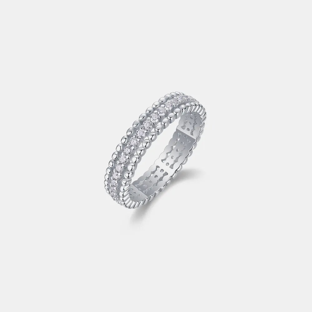 Trendsi Moissanite wedding band with intricate design and sparkling stones for elegant engagements