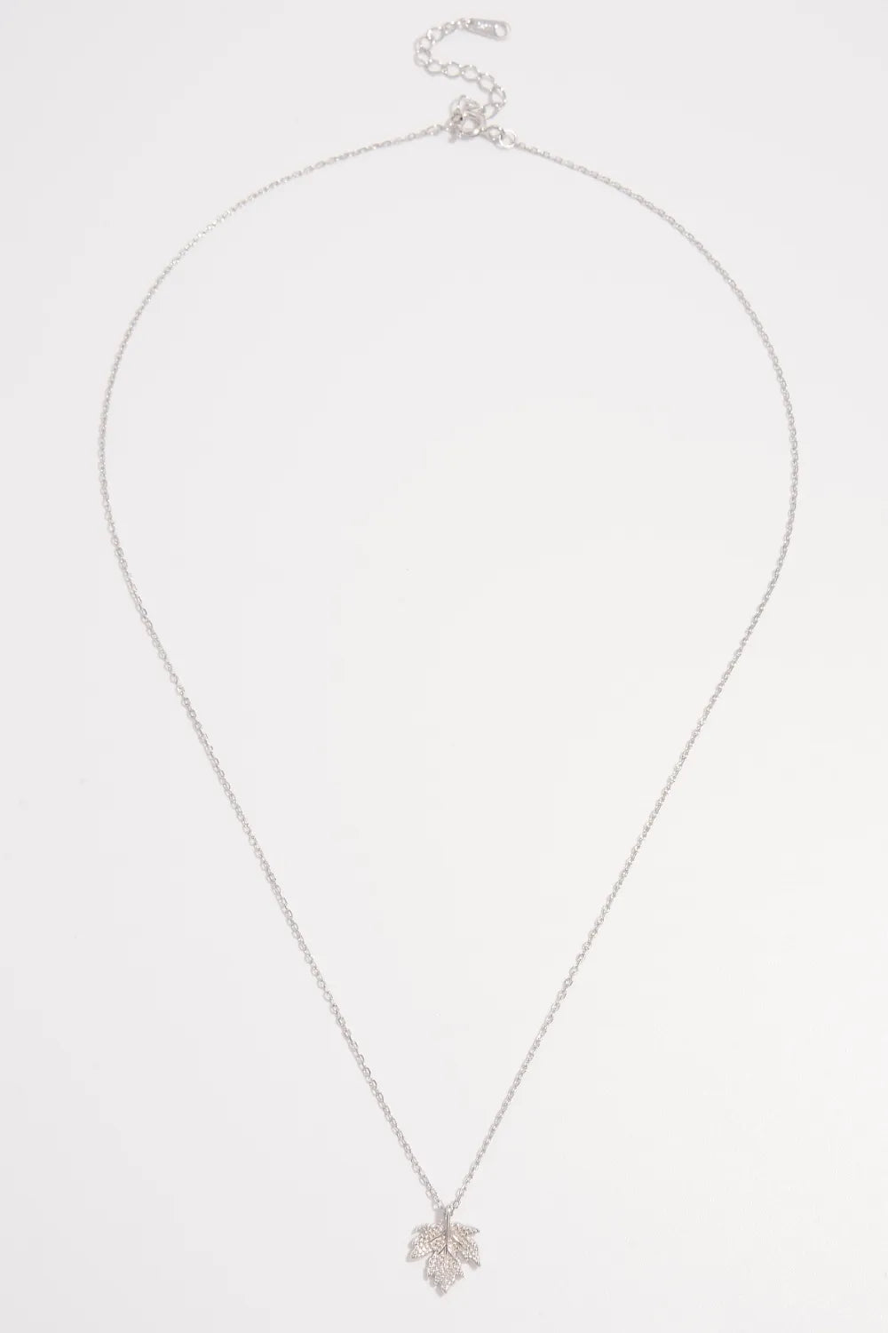 Sterling Silver Maple Leaf Necklace on a delicate chain with a lobster clasp for elegant everyday wear