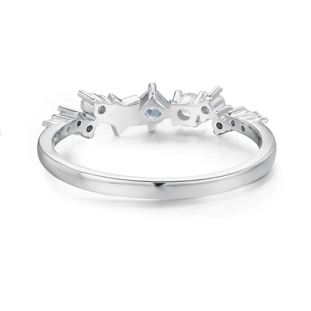 Silver unique star design ring featuring intricate star motifs and a stylish finish