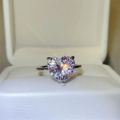 Trendsi 5 carat heart shape moissanite ring featuring brilliant sparkle and elegant design