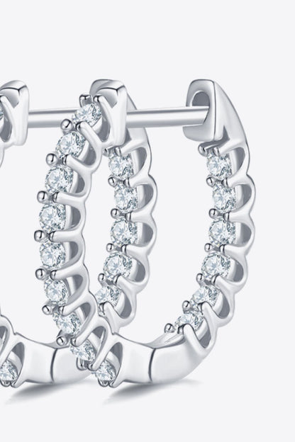 Trendsi 925 silver moissanite hoops featuring sparkling stones in a elegant design
