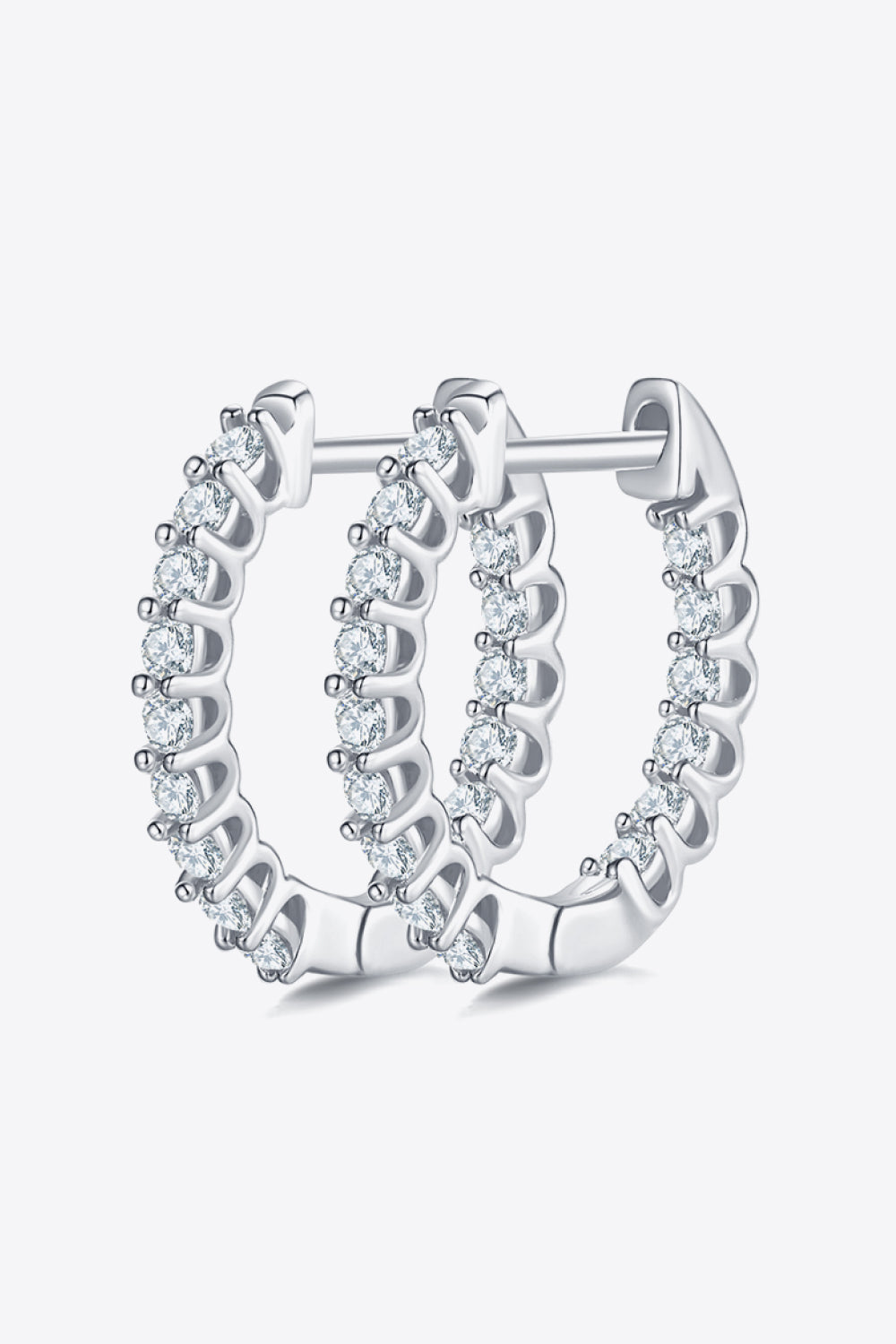 Trendsi 925 silver moissanite hoops with sparkling stones for elegant jewelry looks