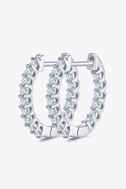 Trendsi 925 silver moissanite hoops with sparkling stones for elegant jewelry looks