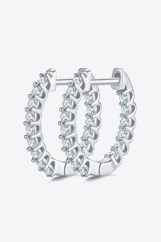 Trendsi 925 silver moissanite hoops with sparkling stones for elegant jewelry looks
