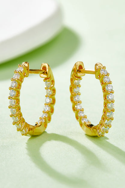 Trendsi Gold Hoops with Shimmering Gemstones, featuring 925 silver moissanite hoops for elegant style