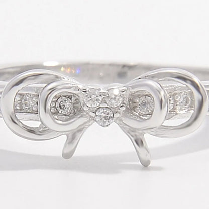 925 sterling silver bow ring featuring sparkling stones for a stylish and elegant look