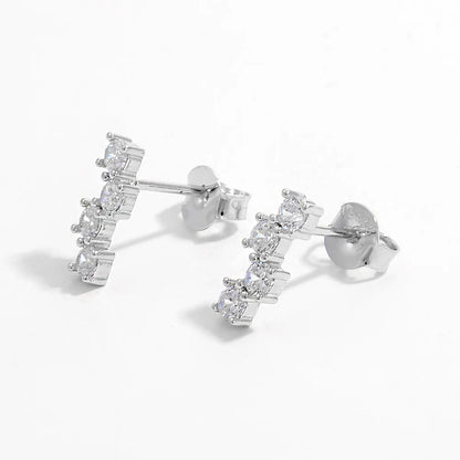 Trendsi 925 sterling silver earrings with sparkling cubic zirconia for elegant styling