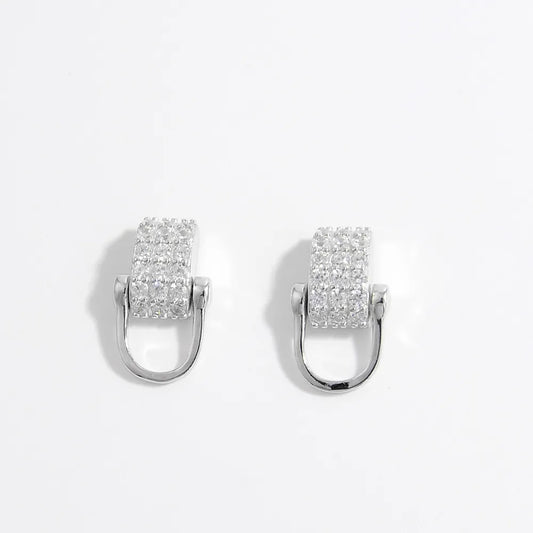 Trendsi 925 sterling silver earrings featuring a sparkling design with a secure locking closure