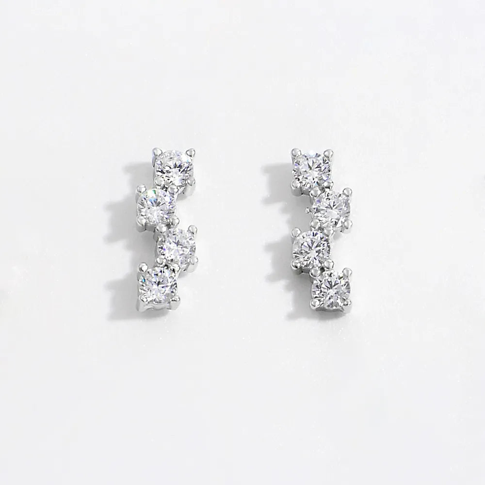 Trendsi 925 sterling silver earrings with sparkling cubic zirconia stones for a classy look