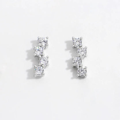 Trendsi 925 sterling silver earrings with sparkling cubic zirconia stones for a classy look