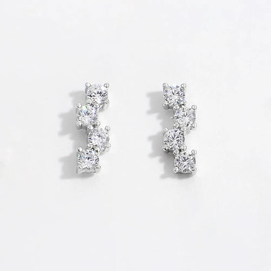 Trendsi 925 sterling silver earrings with sparkling cubic zirconia stones for a classy look