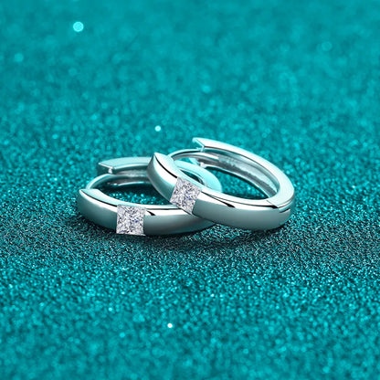 Trendsi 925 sterling silver huggie earrings with sparkling detail for a chic look