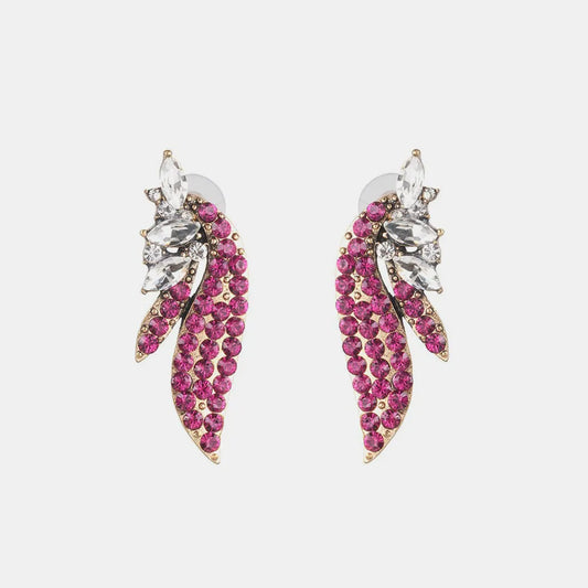 Trendsi affordable fashion earrings featuring pink and clear gemstones in a stylish design