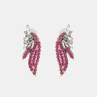 Trendsi affordable fashion earrings featuring pink and clear gemstones in a stylish design