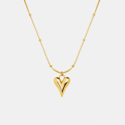 Trendsi durable heart pendant necklace in gold with a sleek design, perfect for everyday wear