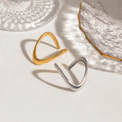 Trendsi gold and silver ring set featuring modern curved designs for trendy accessories