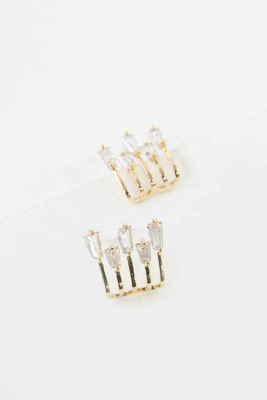 Lovoda gold kalimba earrings featuring elegant design with sparkling accents