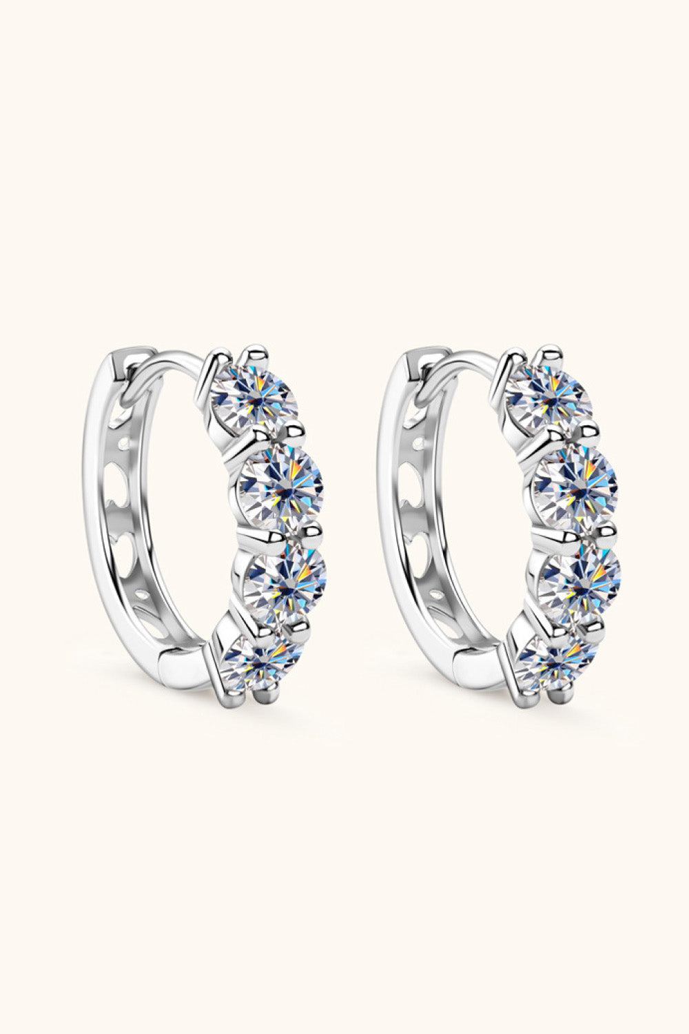 Trendsi Affordable Diamond Alternatives Hoop Earrings with Sparkling Cubic Zirconia Stones