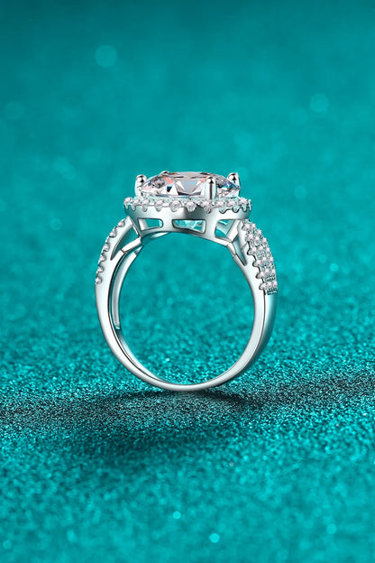 Trendsi Moissanite engagement ring with sparkling center stone and intricate band design