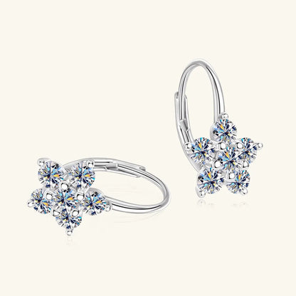 Trendsi Moissanite flower earrings featuring sparkling stones in a floral design